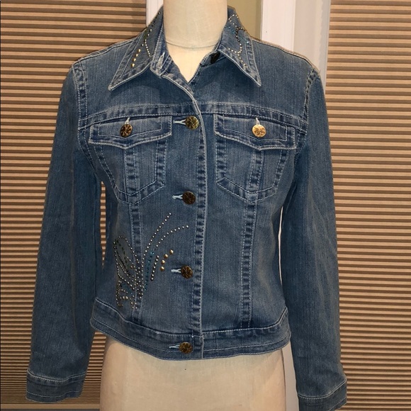 NWT V Cristina Studded Denim Jacket - Picture 1 of 7